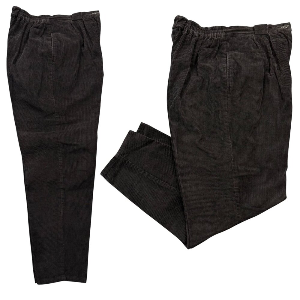 VTG Maggie Lawrence Corduroy Pants‎ Pockets Black Womens 14/16 Normcore Preppy